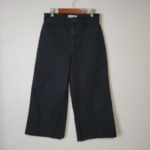 Madewell Emmett Wide-Leg Crop Black High-Rise Jeans Size 26